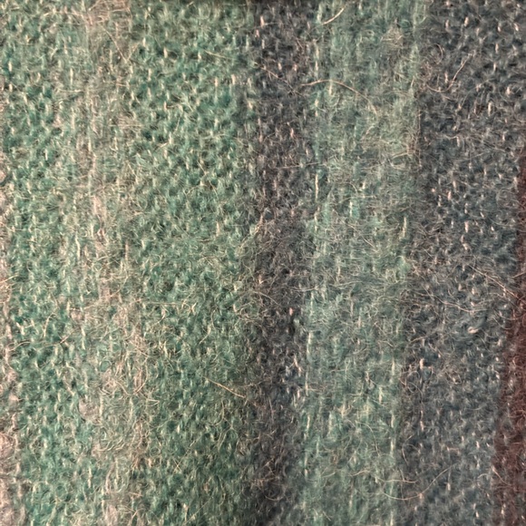 Free People Blue/Green Gradient Soft Alpaca Cowl Neck Cropped Boho Sweater, XS - Picture 10 of 10